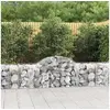 Image de Paniers à gabions arqués 4 pcs 200x50x60/80 cm Fer galvanisé, gabion, cage de gabion, panier de mur de gabion, mur de 3146280