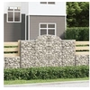 Image de Paniers à gabions arqués 4 pcs 200x50x120/140 cm Fer galvanisé, gabion, cage de gabion, panier de mur de gabion, mur 3146343