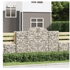 Image de Paniers à gabions arqués 7 pcs 200x50x120/140 cm Fer galvanisé, gabion, cage de gabion, panier de mur de gabion, mur 3146346