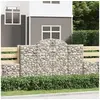 Image de Paniers à gabions arqués 9 pcs 200x50x120/140 cm Fer galvanisé, gabion, cage de gabion, panier de mur de gabion, mur 3146348