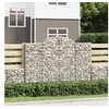 Image de Paniers à gabions arqués 6 pcs 200x50x140/160 cm Fer galvanisé, gabion, cage de gabion, panier de mur de gabion, mur 3146366