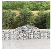 Image de Paniers à gabions arqués 2 pcs 300x30x60/80 cm Fer galvanisé, gabion, cage de gabion, panier de mur de gabion, mur de 3146485