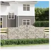 Image de Paniers à gabions arqués 2 pcs 300x30x120/140 cm fer galvanisé, gabion, cage de gabion, panier de mur de gabion, mur 3146539
