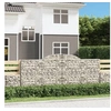 Image de Paniers à gabions arqués 9 pcs 300x30x120/140 cm fer galvanisé, gabion, cage de gabion, panier de mur de gabion, mur 3146546