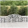 Image de Paniers à gabions arqués 3 pcs 300x50x60/80 cm fer galvanisé, gabion, cage de gabion, panier de mur de gabion, mur de 3146666