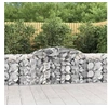 Image de Paniers à gabions arqués 3 pcs 300x50x80/100 cm fer galvanisé, gabion, cage de gabion, panier de mur de gabion, mur 3146684