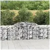 Image de Paniers à gabions arqués 4 pcs 300x50x80/100 cm fer galvanisé, gabion, cage de gabion, panier de mur de gabion, mur 3146685