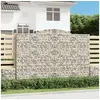 Image de Paniers à gabions arqués 6 pcs 300x50x200/220 cm fer galvanisé, gabion, cage de gabion, panier de mur de gabion, mur 3146795