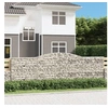 Image de Paniers à gabions arqués 3 pcs 400x50x120/140 cm Fer galvanisé, gabion, cage de gabion, panier de mur de gabion, mur 3147010