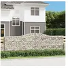 Image de Paniers à gabions arqués 4 pcs 400x50x120/140 cm Fer galvanisé, gabion, cage de gabion, panier de mur de gabion, mur 3147011