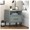 Image de Table de chevet avec pieds en métal Gris Bois pin massif OSLO350971