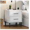 Image de Table de chevet avec pieds en métal Blanc Bois pin massif OSLO