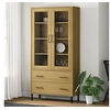 Image de Bibliothèque avec Pieds en Métal, Armoire à Livres avec 4 Compartiments, Etagère à Livres avec 2 Tiroirs Salle de Séjour, Industriel, Marron Bois