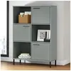 Image de Bibliothèque avec pieds en métal Gris 90x35x128,5 cm Bois OSLO351013