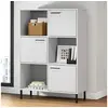 Image de Bibliothèque avec pieds en métal Blanc 90x35x128,5 cm Bois OSLO351014