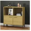 Image de Boekenkast met metalen poten OSLO 90x35x90,5 cm hout bruin351015