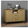 Image de Buffet avec pieds en métal Marron 113x40x77 cm Bois massif OSLO