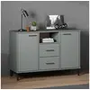 Image de Buffet avec pieds en métal Gris 113x40x77 cm Bois massif OSLO