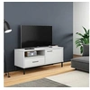 Image de Meuble TV avec pieds en métal Blanc Bois de pin massif OSLO
