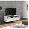 Image de Meuble TV avec pieds en métal Blanc Bois de pin massif OSLO351026