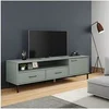 Image de Meuble TV avec pieds en métal Gris Bois de pin massif OSLO, support TV, armoire média, armoire hifi, unité TV, meuble multimédia