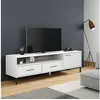 Image de Tv-meubel met metalen poten OSLO massief grenenhout wit351029