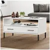 Image de Table basse avec pieds en métal Blanc 85x50x45 cm Bois OSLO351035