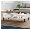 Image de Table basse avec pieds en métal Blanc Bois pin massif OSLO