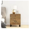 Image de Table de chevet 50x33x60 cm Bois de manguier et d'ingénierie, armoire, meubles de chambre à coucher, support de téléphone, armoire d'appoint 350671