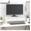 Image de Support de moniteur Blanc 50x27x15 cm Bois de pin solide 813955