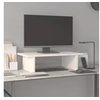 Image de Support de moniteur Blanc 50x27x15 cm Bois de pin solide 813975