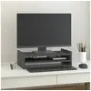 Image de Support de moniteur Gris 50x27x15 cm Bois de pin solide 814021