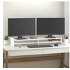 Image de Support de moniteur Blanc 100x27x15 cm Bois de pin solide
