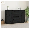 Image de Buffet Noir 111x34x75 cm Bois massif de pin814313