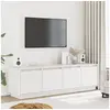 Image de Meuble TV Blanc 156x37x45 cm Bois de pin massif