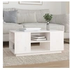 Image de Table basse Blanc 90x49x40,5 cm Bois massif de pin814400