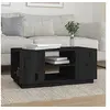 Image de Table basse Noir 90x49x40,5 cm Bois massif de pin814403