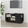 Image de Meuble TV Noir 80x35x40,5 cm Bois de pin massif814408
