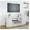 Image de Meuble TV Blanc 110x35x40,5 cm Bois de pin massif814410