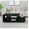 Image de Table basse Noir 120x50x40,5 cm Bois massif de pin814418