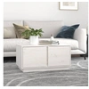 Image de Table basse Blanc 80x50x40 cm Bois massif de pin814420