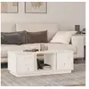 Image de Table basse Blanc 110x50x40 cm Bois massif de pin814425
