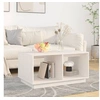 Image de Table basse Blanc 80x50x40 cm Bois massif de pin