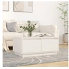 Image de Table basse Blanc 80x50x35 cm Bois massif de pin