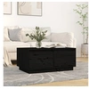 Image de Table basse Noir 80x50x35 cm Bois massif de pin814443