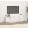 Image de Meuble TV Blanc 140x40x40 cm Bois de pin massif