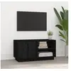Image de Meuble TV Noir 80x35x40,5 cm Bois de pin massif814468