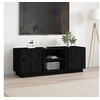 Image de Meuble TV Noir 110x35x40,5 cm Bois de pin massif