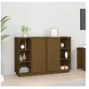 Image de Buffet Marron miel 120x35x80 cm Bois massif de pin
