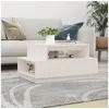 Image de Table basse Blanc 80x55x40,5 cm Bois massif de pin